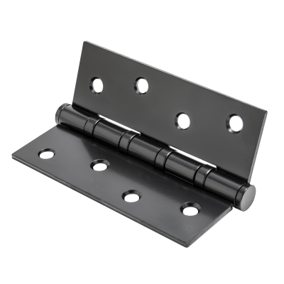 Петля стальная 100*75*2,5, 4 кольца, плоский колпачок, черный дверной фурнитуры для межкомнатных дверей оптом и в розницу с доставкой по всей России