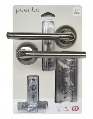 Комплект дверной фурнитуры PUERTO (ручка 503-08, защелка м/к, петли безВР) дверной фурнитуры для межкомнатных дверей оптом и в розницу с доставкой по всей России