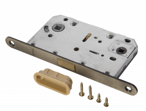 Защелка сантехническая магнитная РЕНЦ с пластиковой ответной планкой дверной фурнитуры для межкомнатных дверей оптом и в розницу с доставкой по всей России