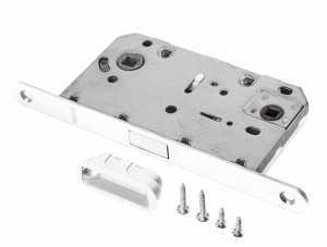 Защелка сантехническая магнитная РЕНЦ с пластиковой ответной планкой дверной фурнитуры для межкомнатных дверей оптом и в розницу с доставкой по всей России