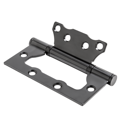 Петля стальная, плоский колпачок, черный (без врезки) дверной фурнитуры для межкомнатных дверей оптом и в розницу с доставкой по всей России