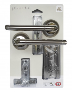 Комплект дверной фурнитуры PUERTO (ручка 503-08, защелка м/к, петли безВР) дверной фурнитуры для межкомнатных дверей оптом и в розницу с доставкой по всей России