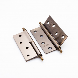 Петля ст. РЕНЦ 100*75*2,5, левая, декор. колп. дверной фурнитуры для межкомнатных дверей оптом и в розницу с доставкой по всей России