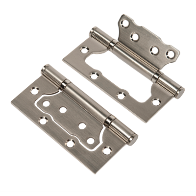 Петля стальная, плоский колпачок, никель матовый (без врезки) дверной фурнитуры для межкомнатных дверей оптом и в розницу с доставкой по всей России