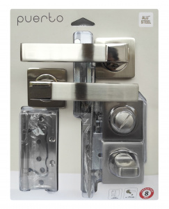 Комплект дверной фурнитуры PUERTO (ручка 521-02, защелка с/у, петли безВР) дверной фурнитуры для межкомнатных дверей оптом и в розницу с доставкой по всей России