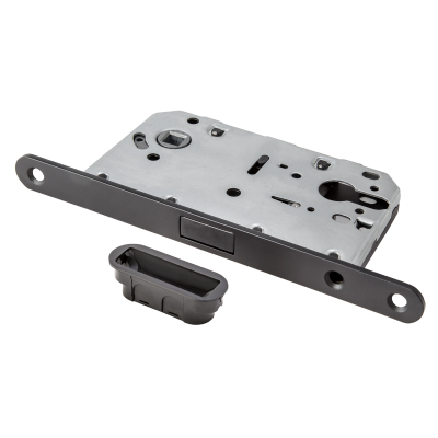 Замок магнитный под цилиндр с пластиковой ответной планкой, черный дверной фурнитуры для межкомнатных дверей оптом и в розницу с доставкой по всей России