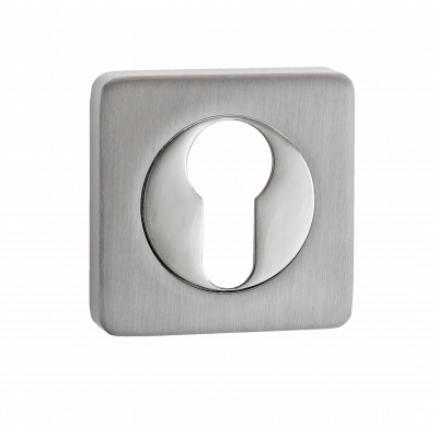 Накладка квадратная на цилиндр, никель матовый/хром блестящий дверной фурнитуры для межкомнатных дверей оптом и в розницу с доставкой по всей России