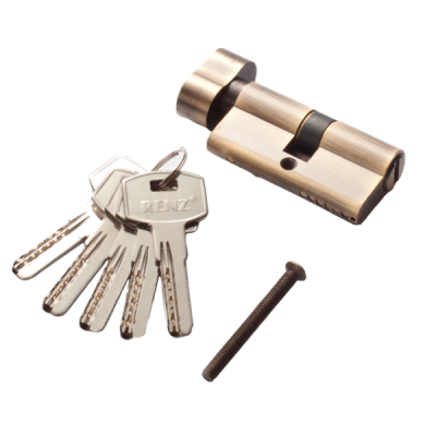 Цилиндр РЕНЦ 60 мм К-З, компьютерный ключ дверной фурнитуры для межкомнатных дверей оптом и в розницу с доставкой по всей России
