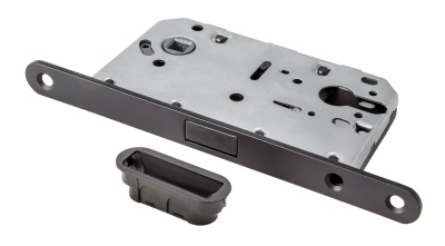 Замок магнитный под цилиндр TIXX с пластиковой ответной планкой, черный