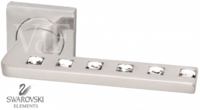 Ручка дверная "Белиссимо", хром блестящий со стразами