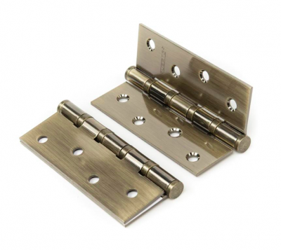 Петля ст. PUERTO 100*75*2,5, 4 кольца., плоск. колп., бронза античная