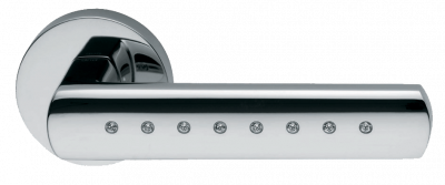 Ручка дверная "Виста" кристаллы Swarowski, хром блестящий