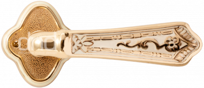 Ручка дверная "Амуаж", латунь блестящая с эмалью