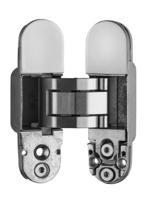 Петля дверная скрытой установки 110х30мм, соосная, универсальная, с 3D-регулировкой, хром матовый