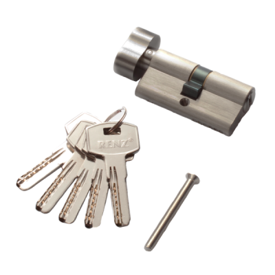 Цилиндр РЕНЦ 60 мм К-З, комп., ник.мат.