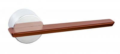 Ручка дверная "Виесте", Красный мокко - хром блестящий